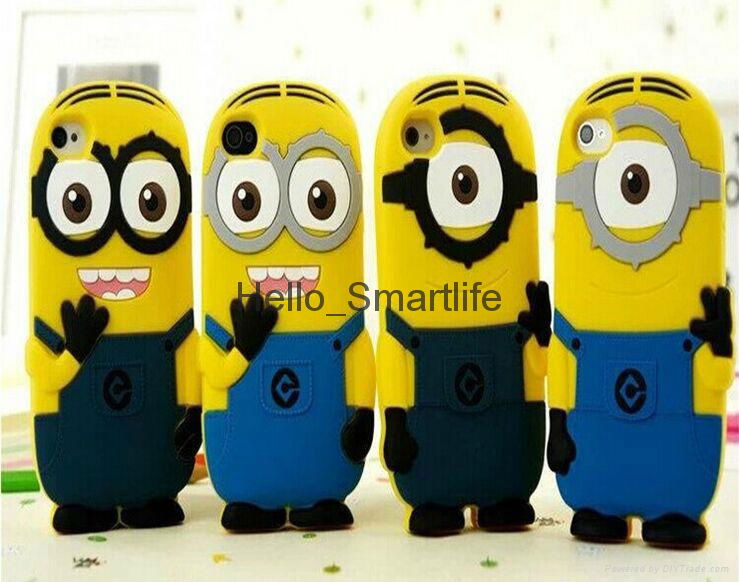 For iPhone5 5S SE 6 6s Plus  Cute 3D Cartoon Minions Case 2