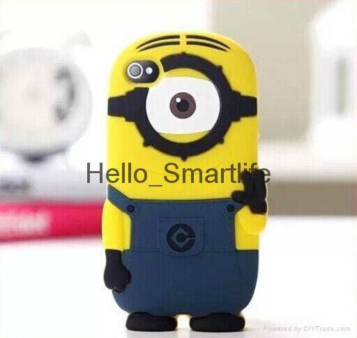 For iPhone5 5S SE 6 6s Plus  Cute 3D Cartoon Minions Case 3