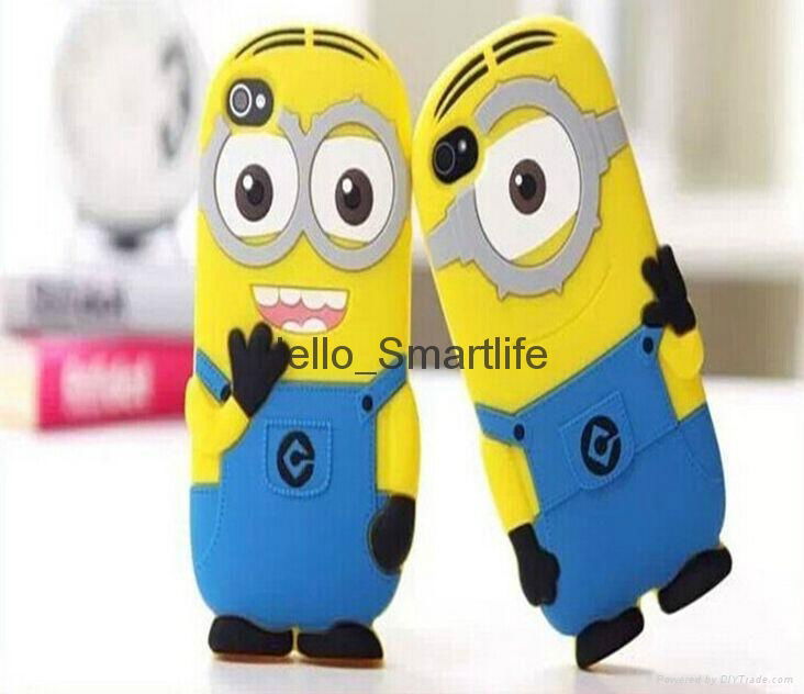 For iPhone5 5S SE 6 6s Plus  Cute 3D Cartoon Minions Case 4