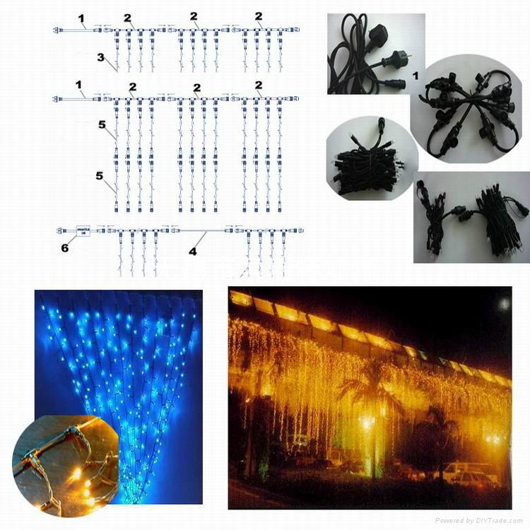 戶外防水可連結式LED窗帘燈串 3