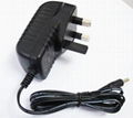 9V 1.5A wall charger uk adapter from China