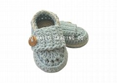 Spring Grey Baby Shoes Washable Knitted Baby Sneakers With Shoe Plug