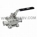 3PCS Sanitary T-Clamp Ball Valve