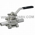 Three-Piece Sanitary Butt Weld High Cycle Direct Mount Ball Valve 1