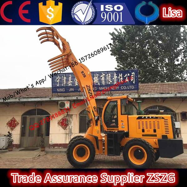 6.3 ton wheel loader with grass fork attachments