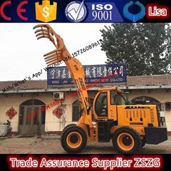 6.3 ton wheel loader with grass fork attachments
