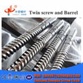 Conical twin screw barrel for plastic