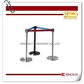 Stackable Retractable Belt Stanchions Comes With Cast Iron Flat Base    1