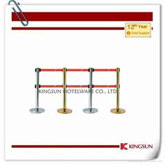 Double Heads Retractable Belt Stanchions Comes With  Cement Dome Base 