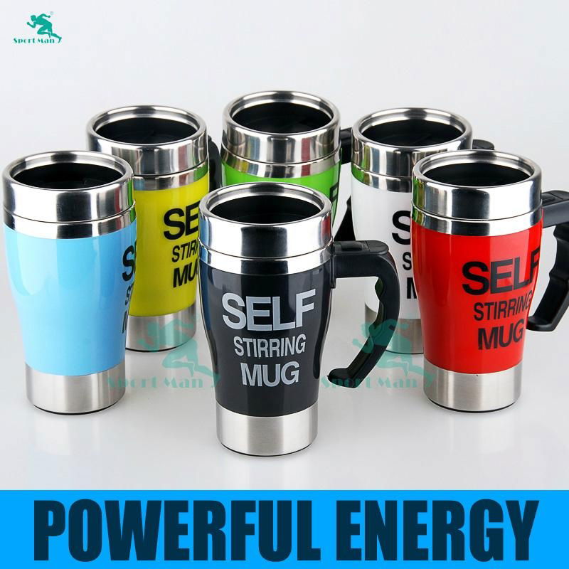 2014 Automatic Electric Stainless Steel Coffee Mixing Cup Self Stirring Mug  2