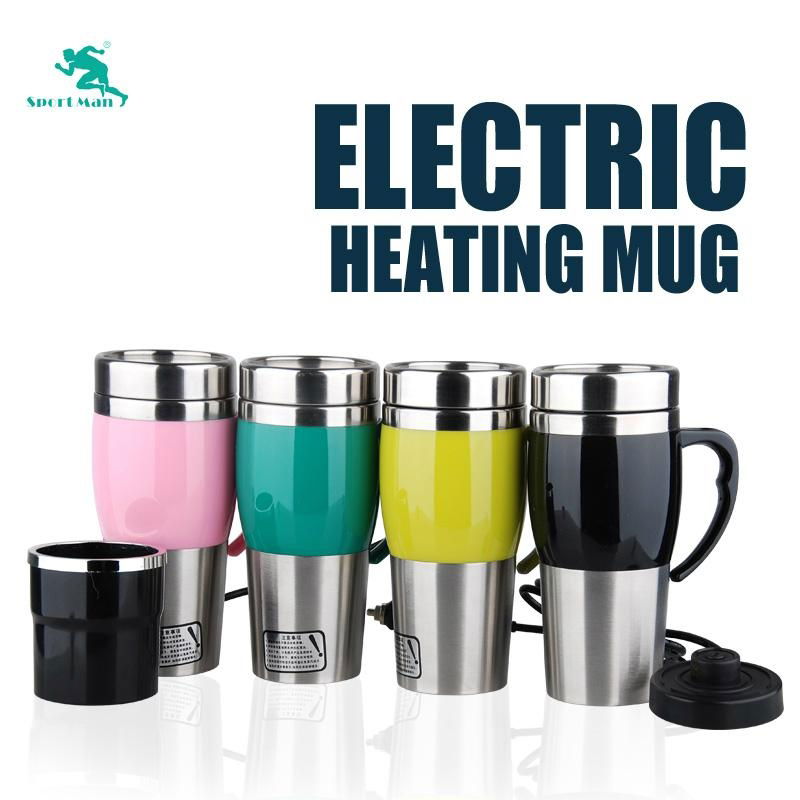 Double Walled 400ml 12V/24V Electric Auto Heated Thermos Travel Mug 