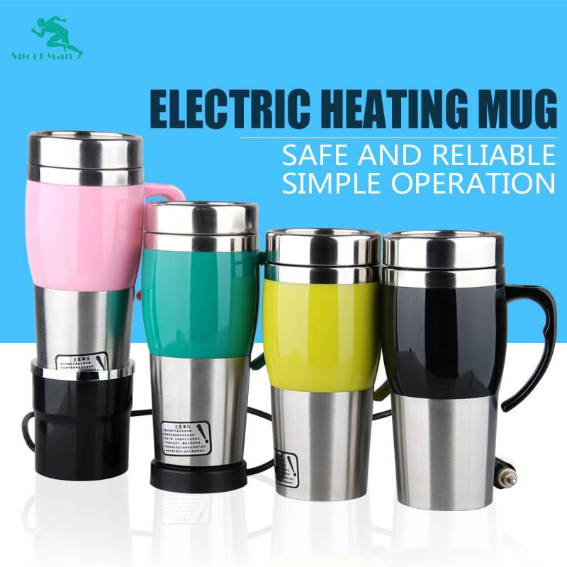 Double Walled 400ml 12V/24V Electric Auto Heated Thermos Travel Mug  3