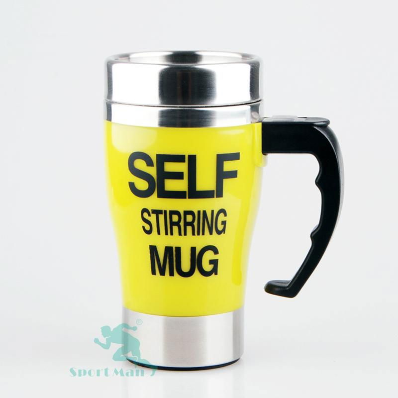 2014 Automatic Electric Stainless Steel Coffee Mixing Cup Self Stirring Mug  4