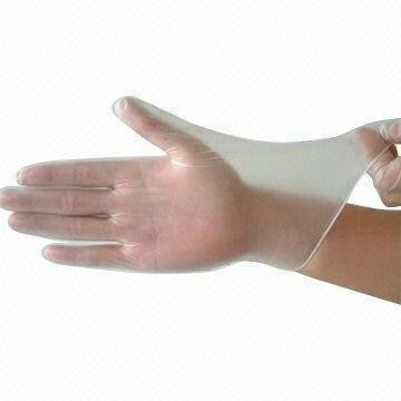 clear disposable medical vinyl gloves powered