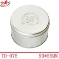 TD-080 big falt round gold embossed cookie case made of tinplate