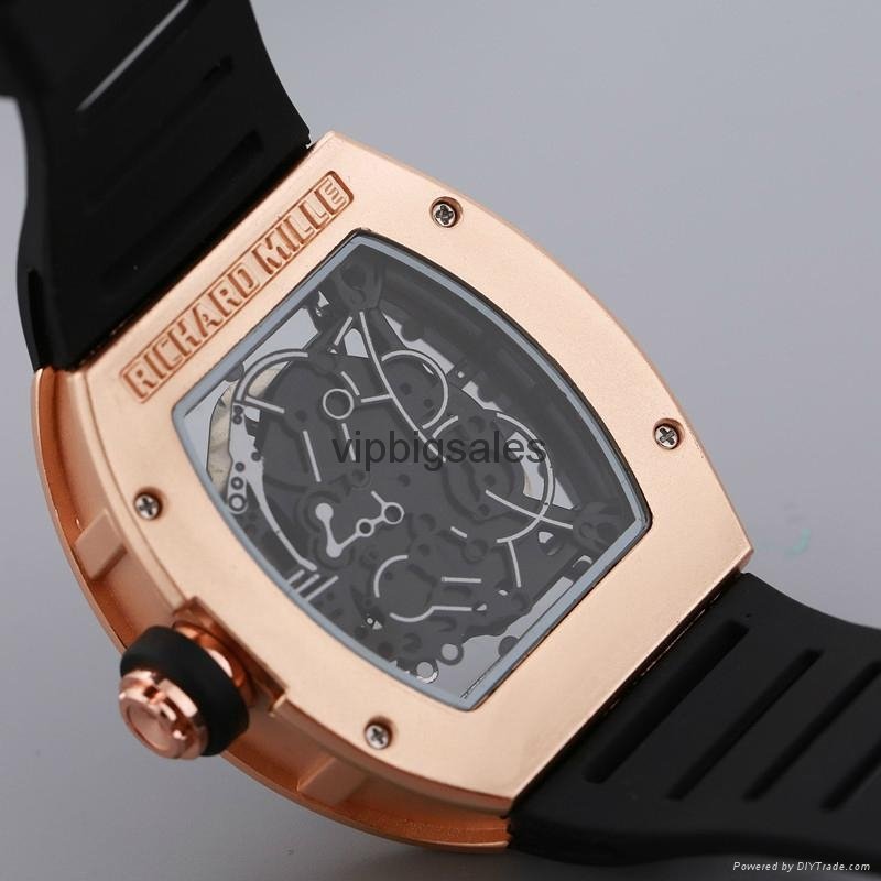 Hot fashion. Hollow silicon tape quartz men's watch imitation mechanical watch 5