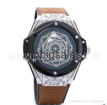 New WISH hot sell fashion empty-flower quartz steel shell watch high quality 