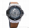 New WISH hot sell fashion empty-flower quartz steel shell watch high quality  1