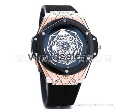 New WISH hot sell fashion empty-flower quartz steel shell watch high quality  2