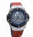 New WISH hot sell fashion empty-flower quartz steel shell watch high quality  3