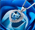 S925 sterling silver 12 birthday stone love necklace with Austrian crystal 10