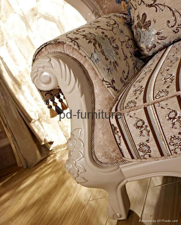 antique solid wood fabric curved euro sofa 3