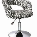 Leopard Fabric Swivel Bar Stool 1