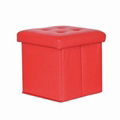 Foldable Leather Storage Ottoman 1