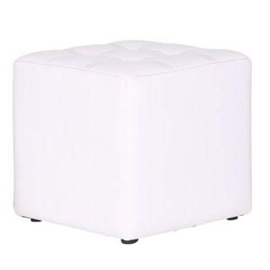 White Leather Storage Stool