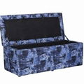 Three Seats Leather Storage Ottoman