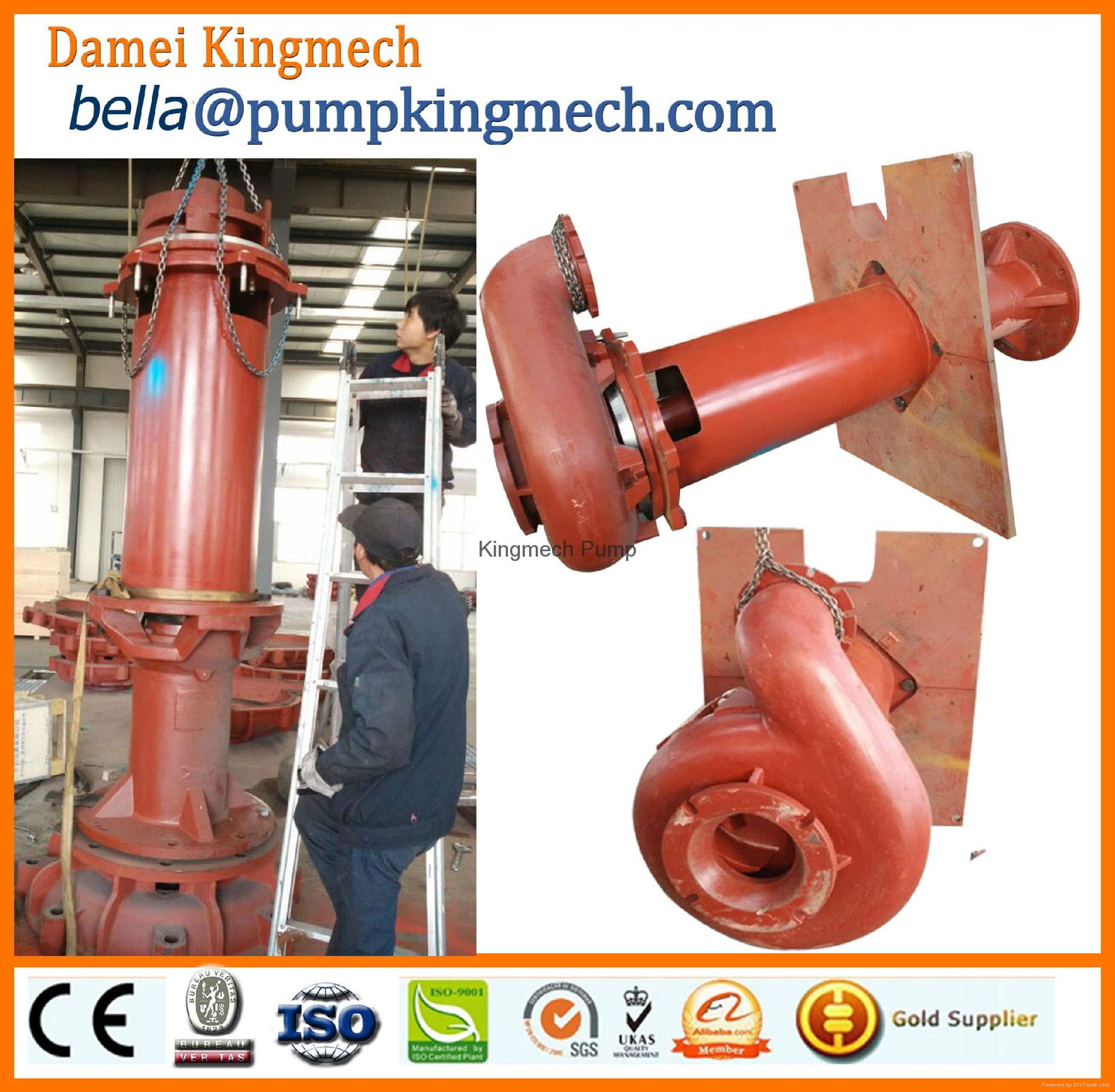 Heavy duty low vibration vertical slurry pump for mineral site