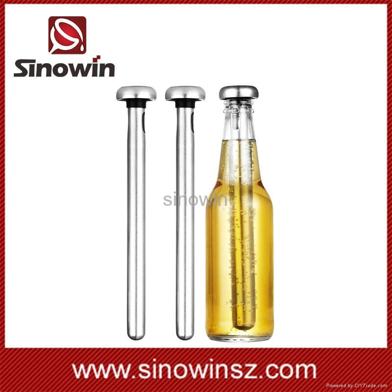 Stainless Steel Beer Chill Stick Wine Chiller Cooler Stick In Bottle Pourer set 