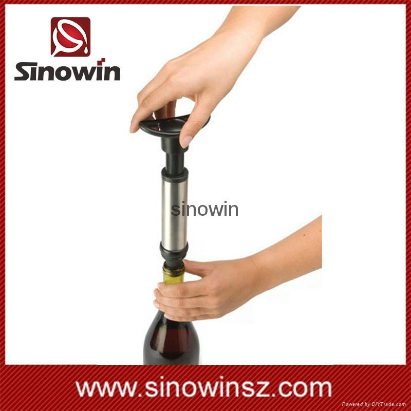 Wine Bottle Vacuum Saver Sealer Preserver Air Pump with 2 Stoppers 2