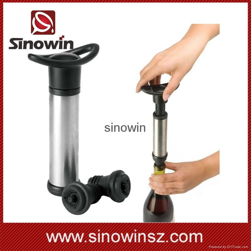 Wine Bottle Vacuum Saver Sealer Preserver Air Pump with 2 Stoppers