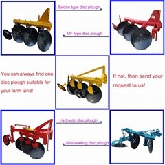 Farm machinery tractor mounted disc plough