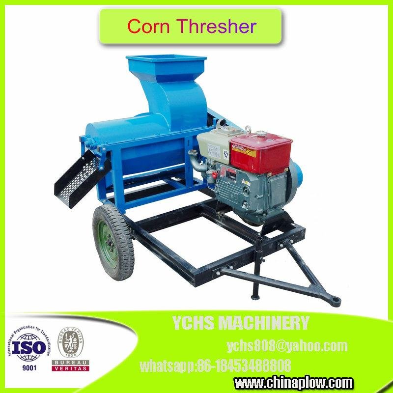 Corn thresher with diesel engine