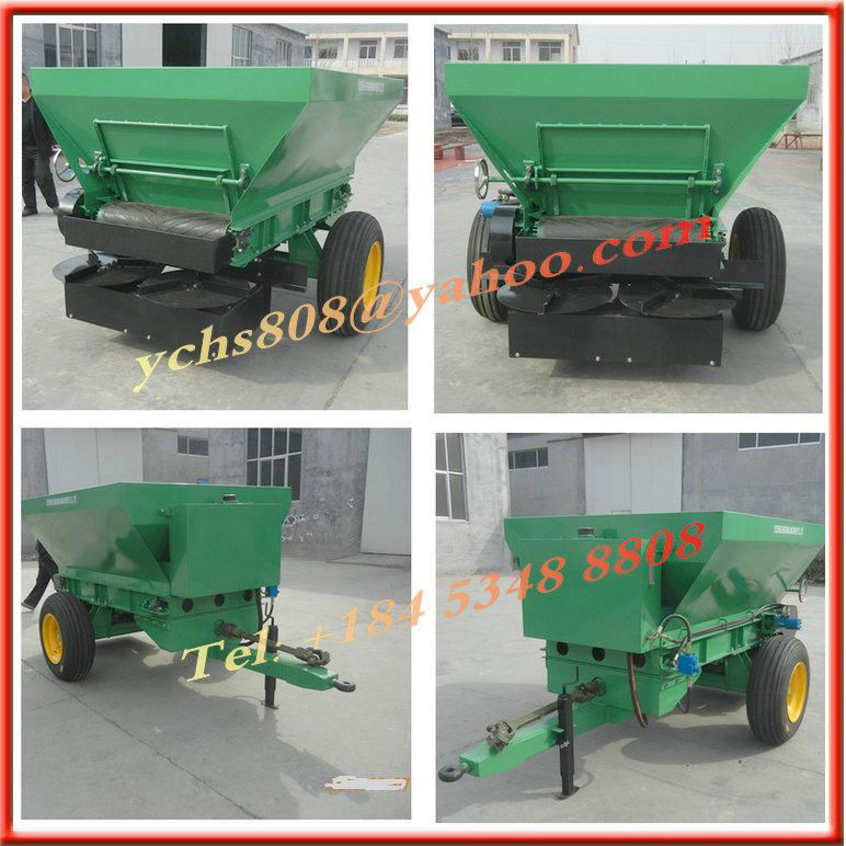 Tractor trailed fertilizer spreader for animal manure 2