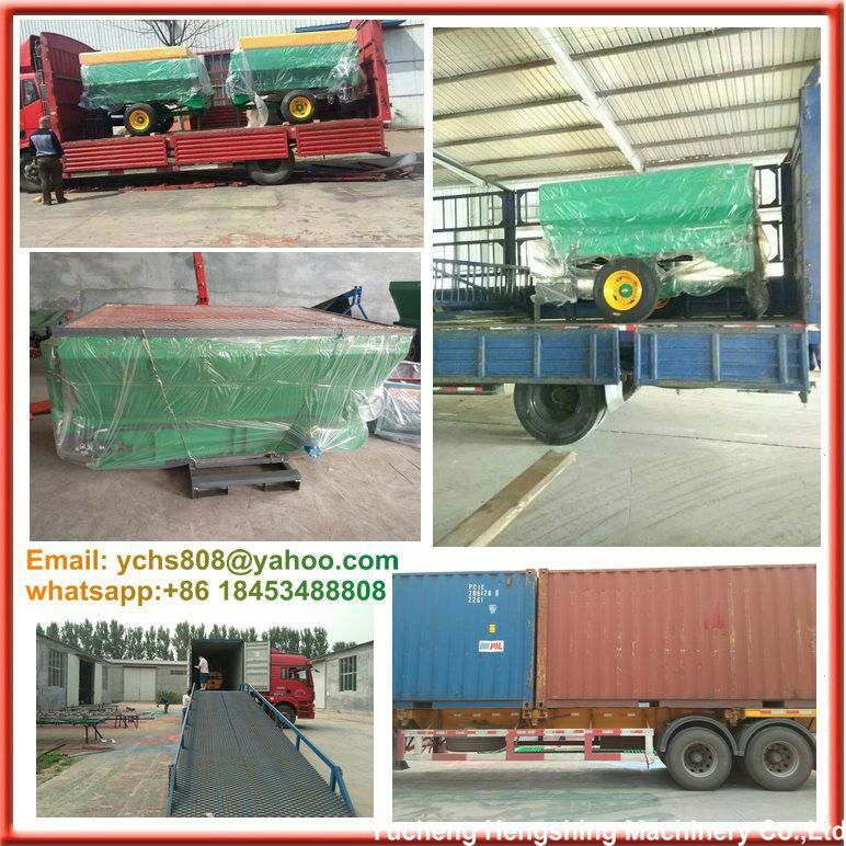 Tractor trailed fertilizer spreader for animal manure 4