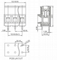 大间距10.16升降式接线器端子座FS1016