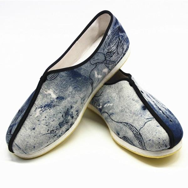 中國風純手工千層底手繪布鞋