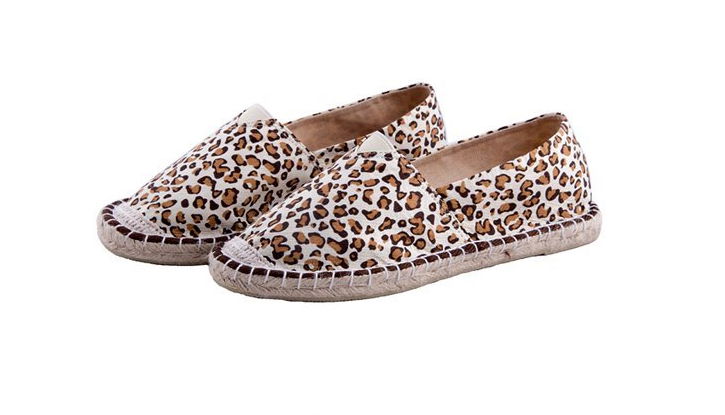 Handmade leopard floral pattern cotton slip-on shoes 3