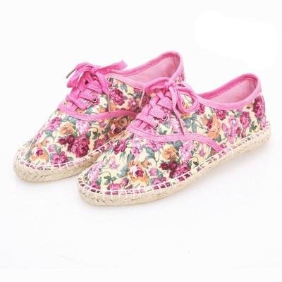 Handmade leopard floral pattern cotton slip-on shoes 4