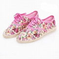 Handmade leopard floral pattern cotton slip-on shoes 4