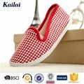 Red-white Canvas Woman Casual Shoes