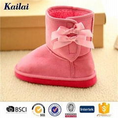 Suede Fabric Bowknot Child Shoes