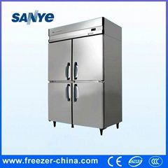 Foor door Kitchen Use Double Temperature Commercial Refrigerator