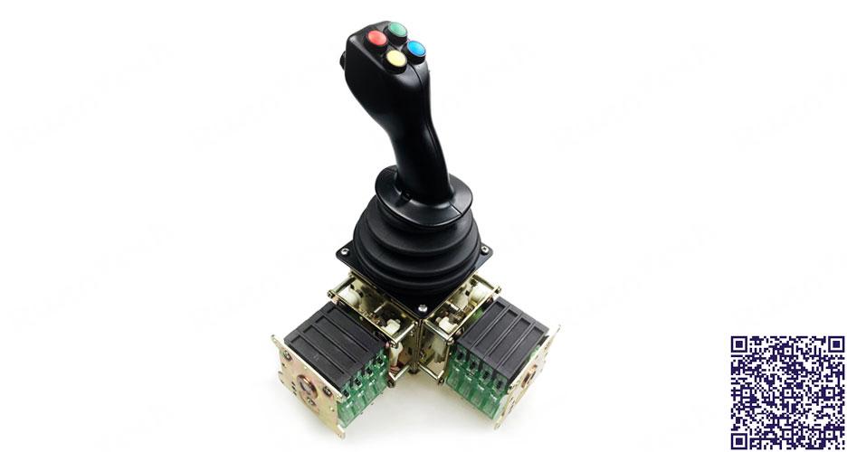 RunnTech 2-axis Cross Gate 5 Steps Joystick with 6 On/Off Pushbutton for Crane 