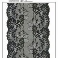 Floral Wide Black Lace Trim (J1022) 1