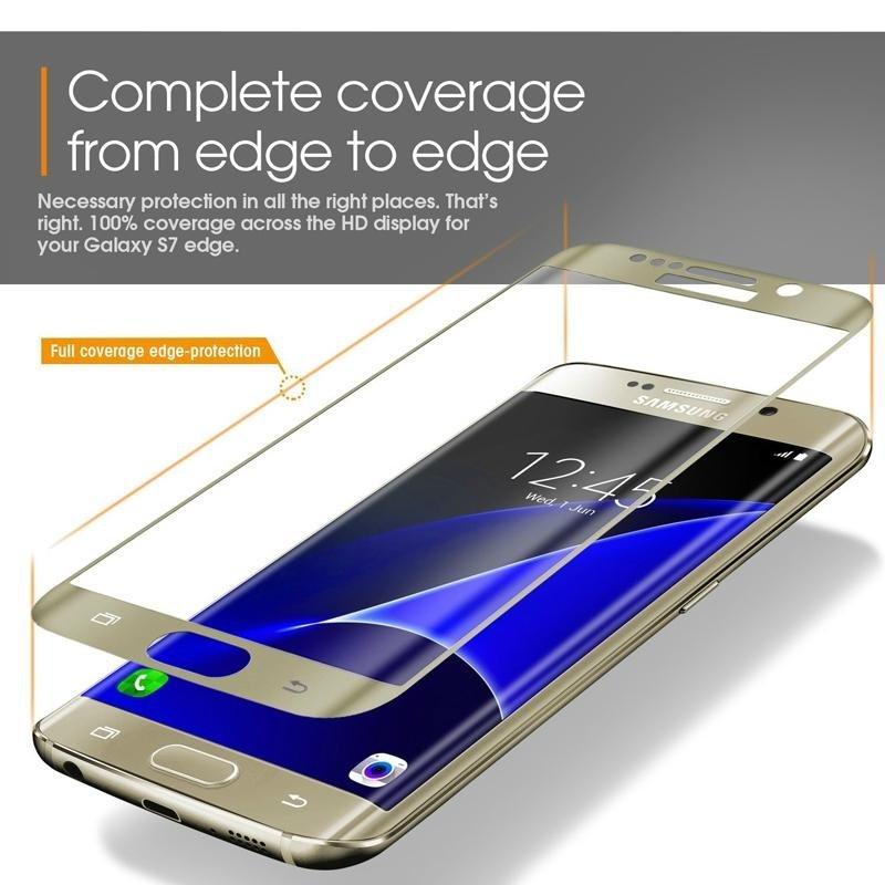 New For Samsung Galaxy S7 Edge Full Cover 3D Curved Tempered Glass Screen Protec