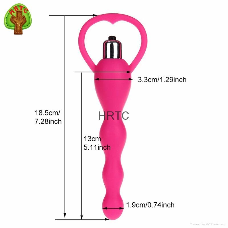 2016 Waterproof Silicone Anal Vibrator Beads Butt Plug Adult Sex Toy For Woman